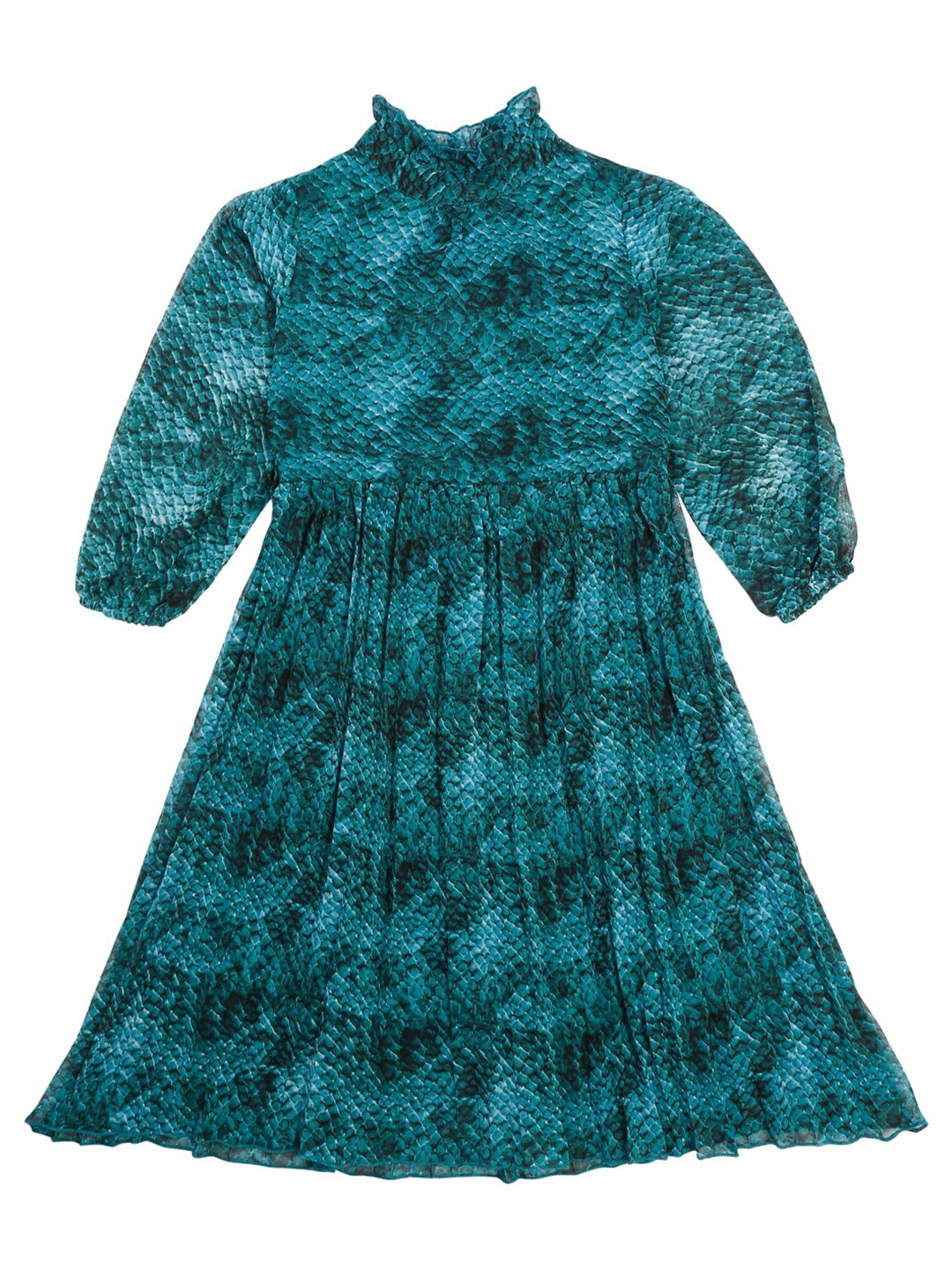 

NYNSH- PlusS Kids Green & Black Printed Dress