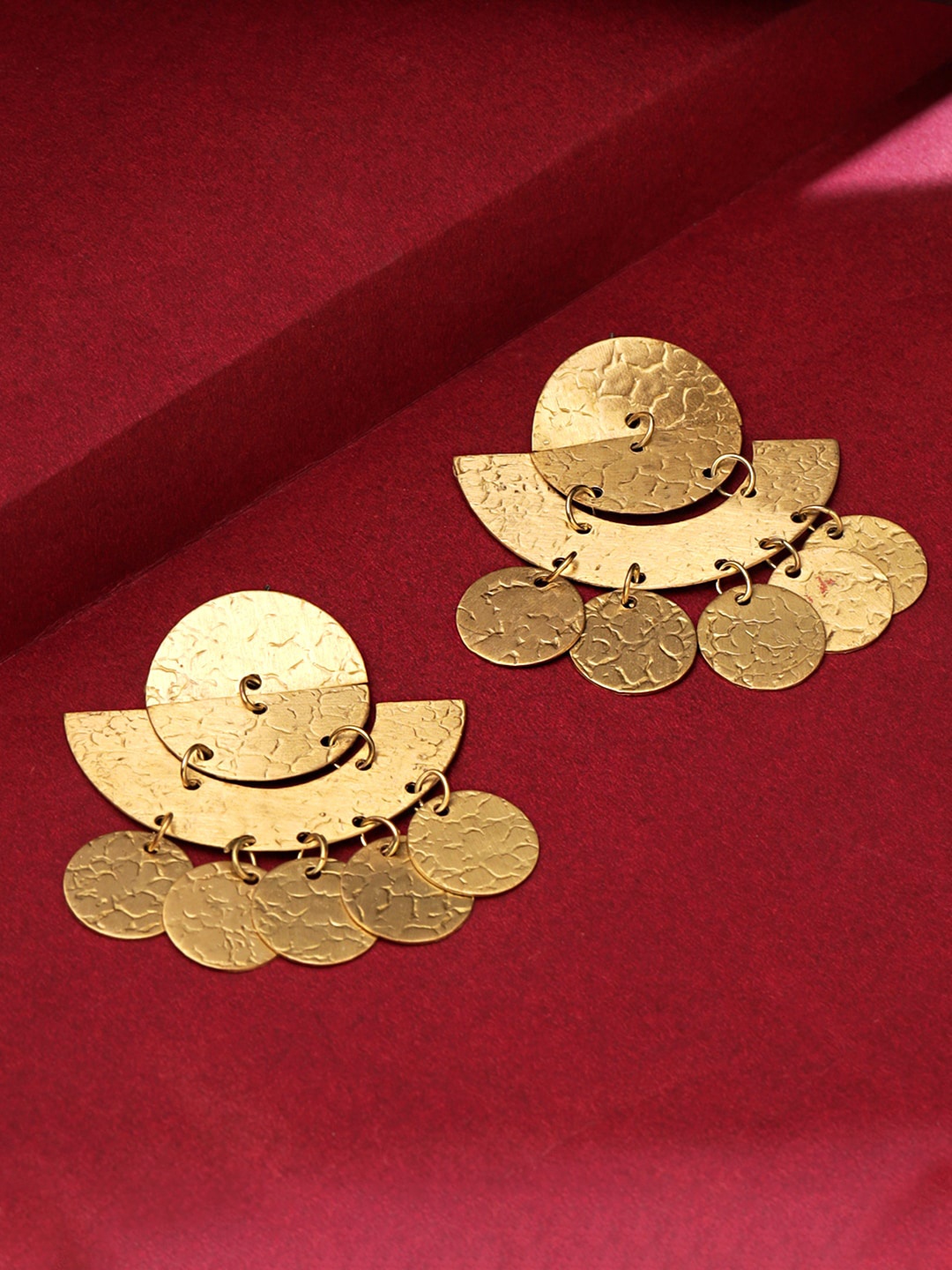 

Yellow Chimes Women Gold-Plated Boho chic Geometrical Shape Drop Earrings