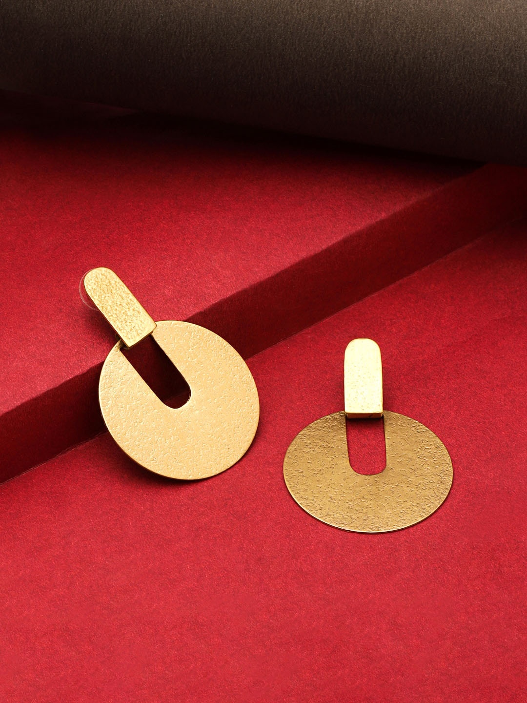 

Yellow Chimes Gold-Plated Vintage Geometric Drop Earrings