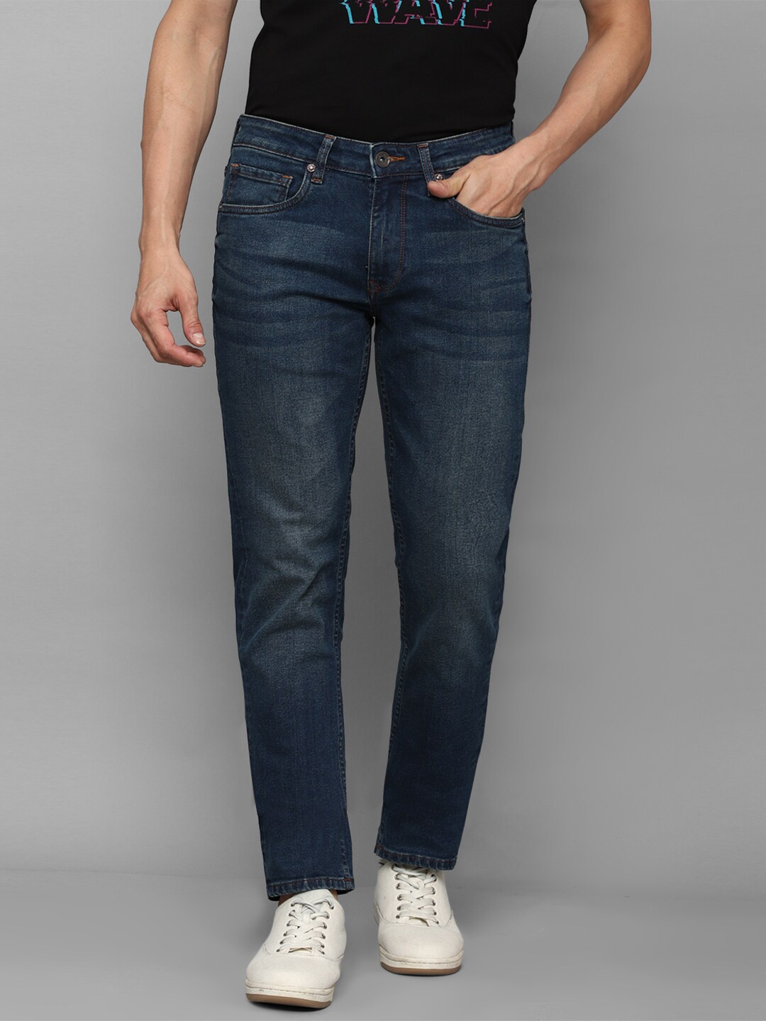 

Louis Philippe Jeans Men Navy Blue Slim Fit Light Fade Jeans