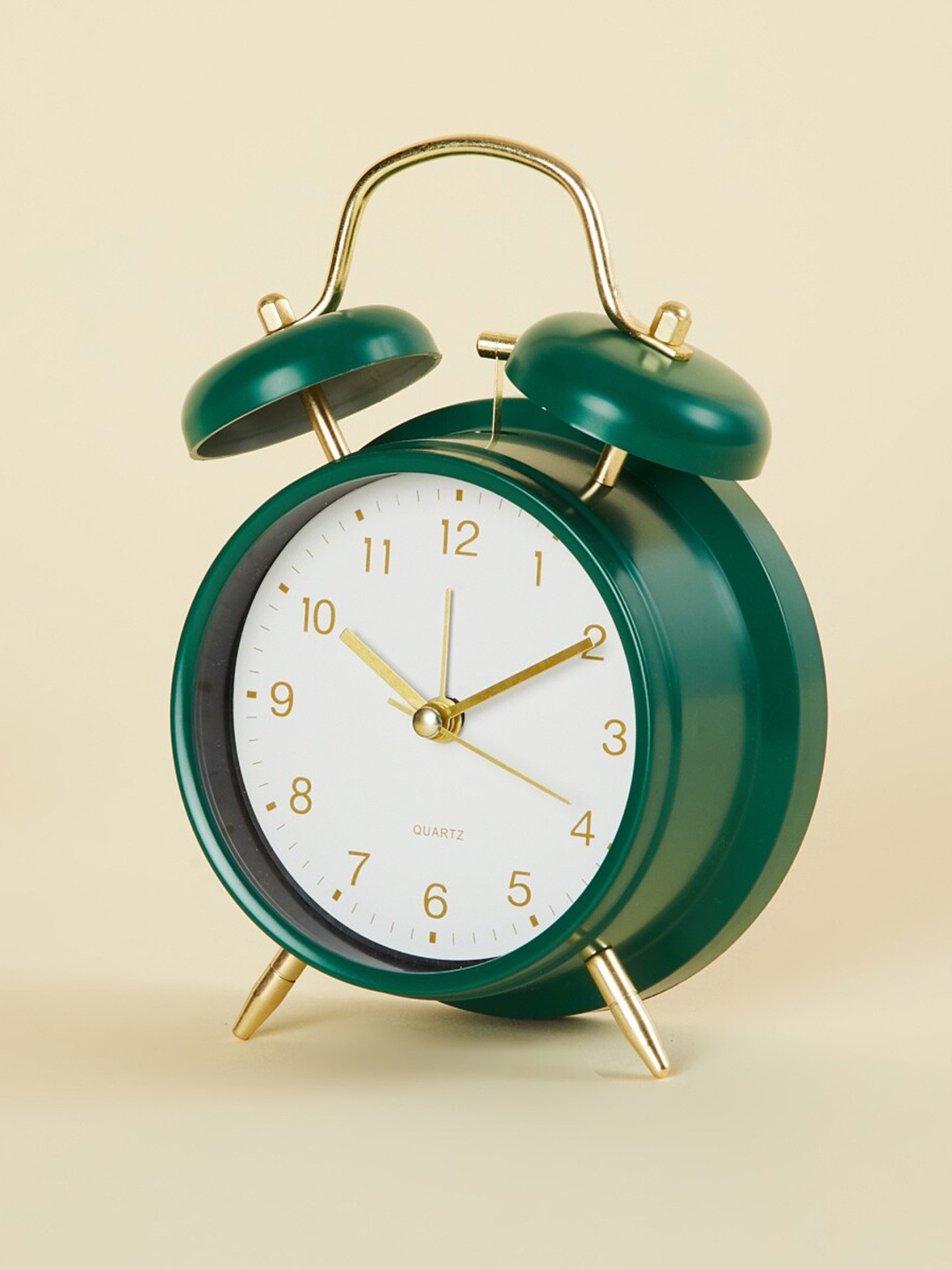 Home Centre Green & White Traditional Alarm Clock