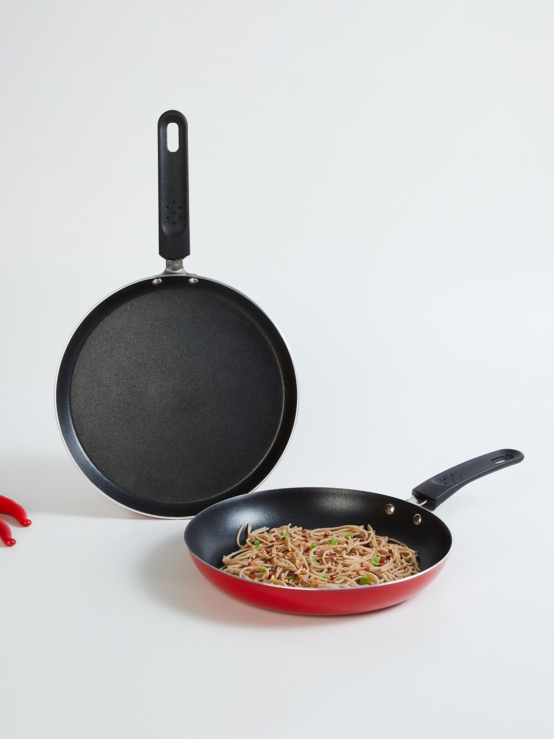 

Home Centre Red Pieces of 2 Dishwasher & Microwave Safe Aluminium Cookware