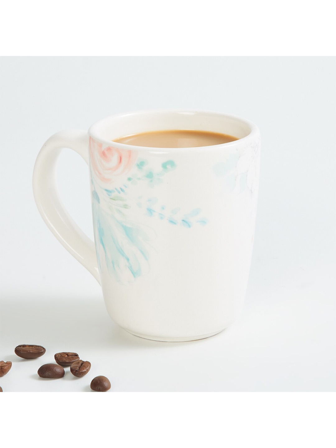 

Home Centre White Printed Dishwasher safe Stoneware Matte Mug 250ml
