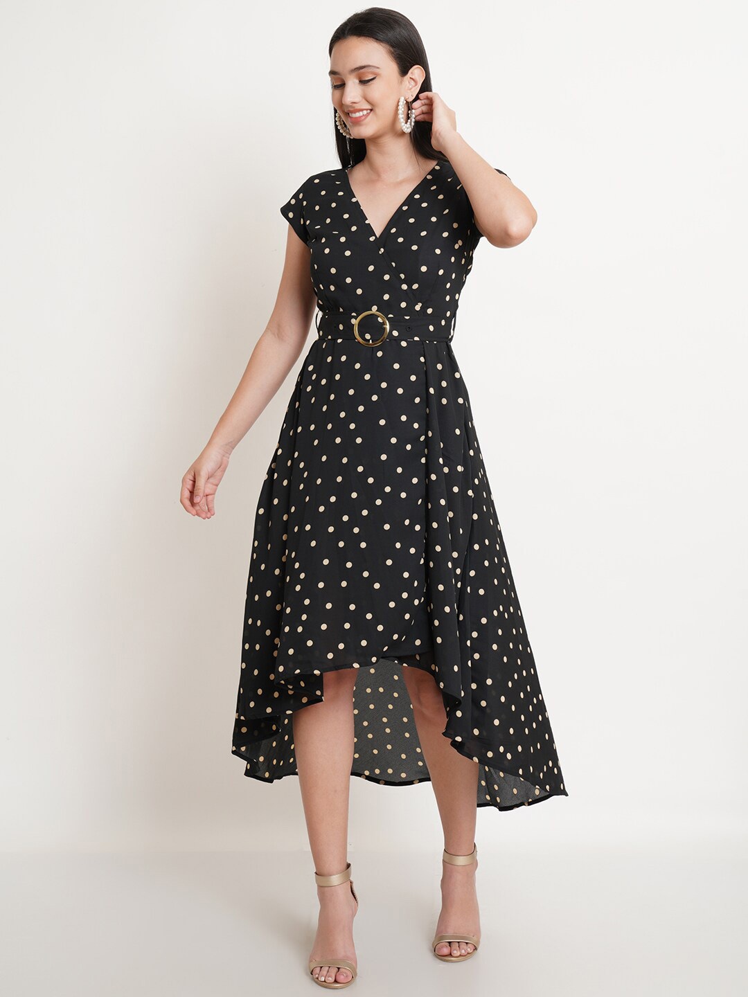 

Purple State Women Black Midi Dress