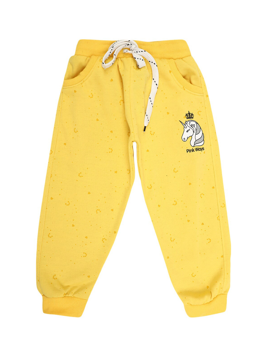 

V-Mart Girls Yellow Printed Jogger Lounge Pants