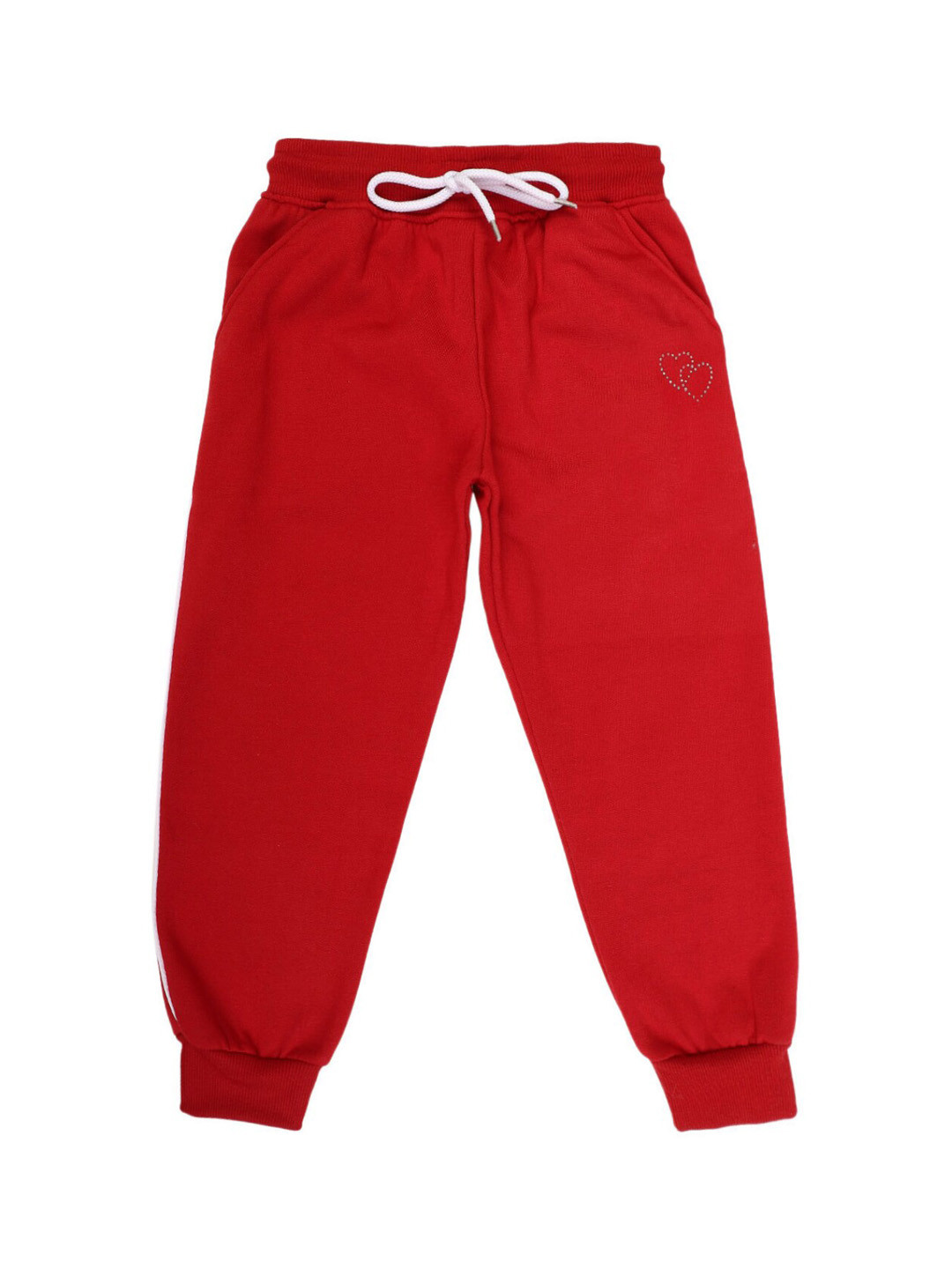 

V-Mart Girls Red Solid Knitted Joggers