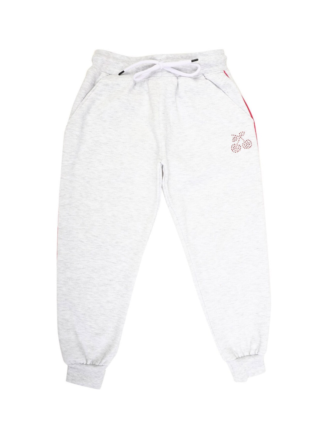 

V-Mart Girls Grey Melange Solid Fleece Lounge Joggers