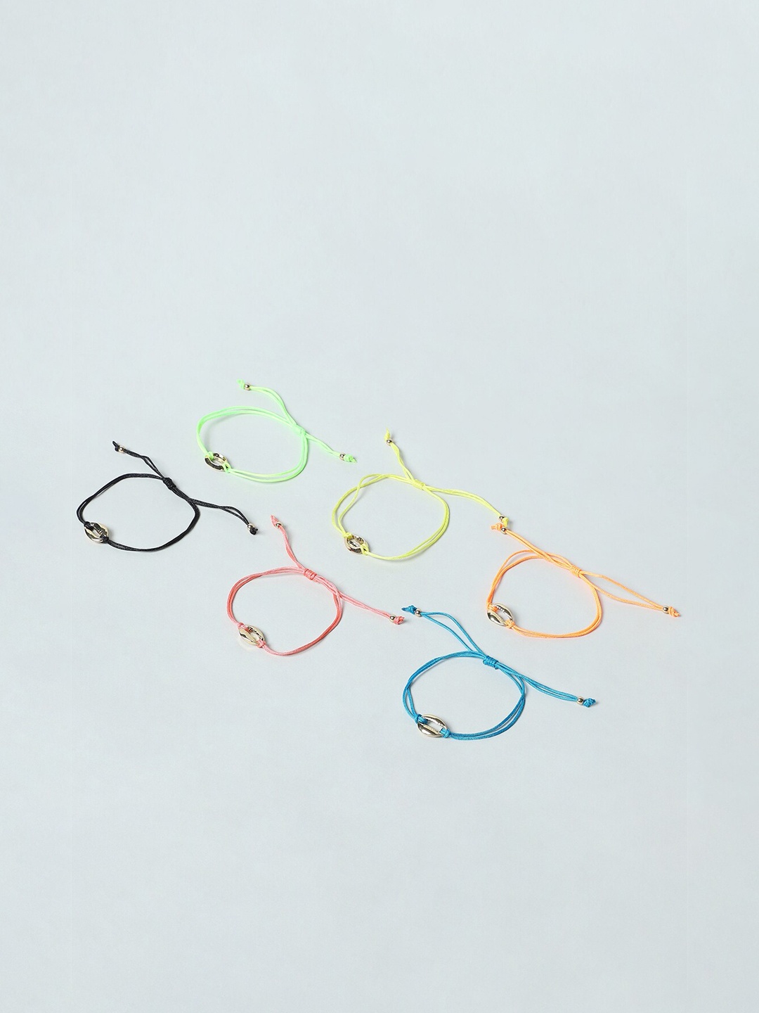 

ONLY Women Set of 6 Yellow & Green Wraparound Bracelets