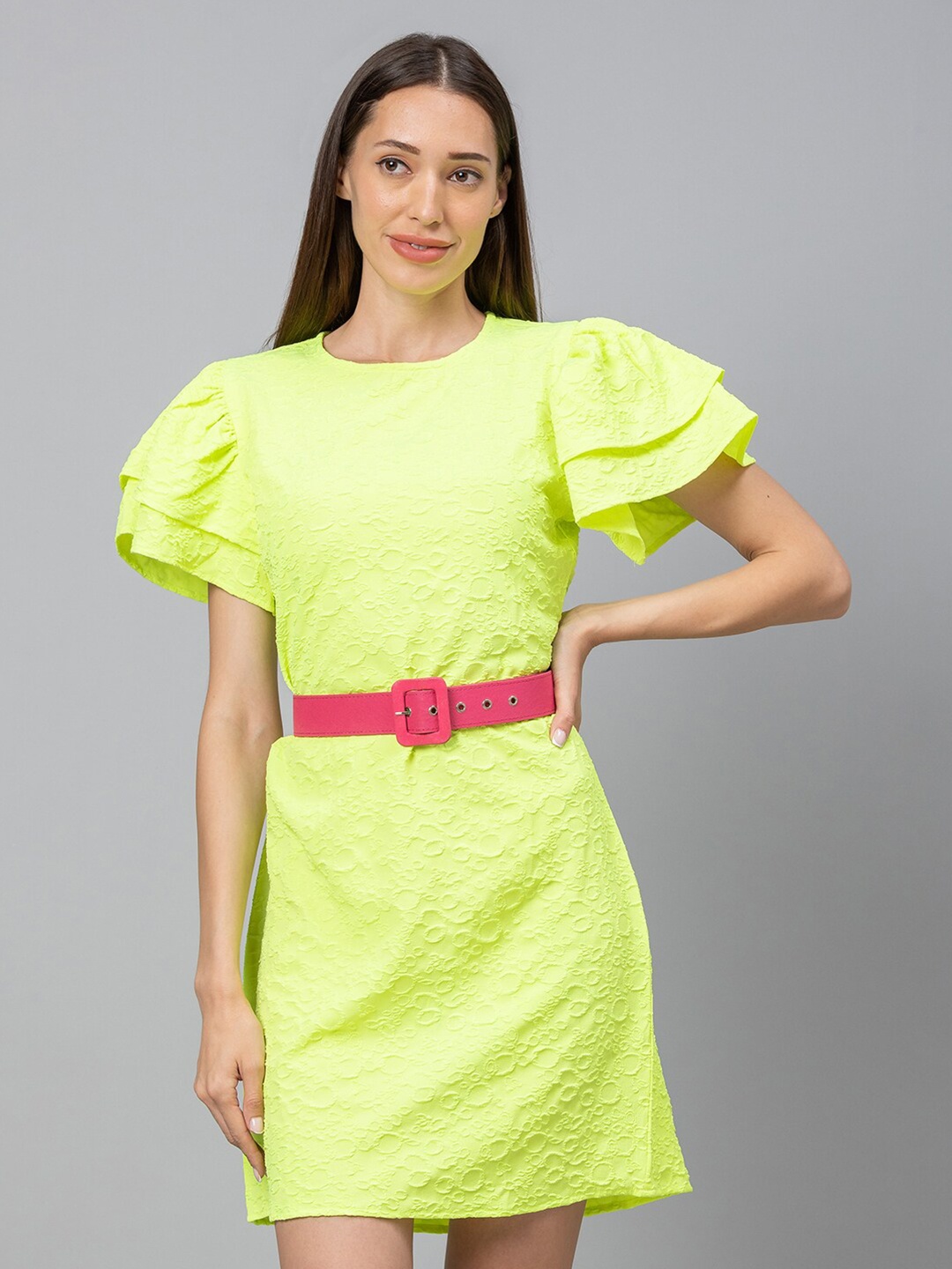 

Globus Yellow Crepe Sheath Dress