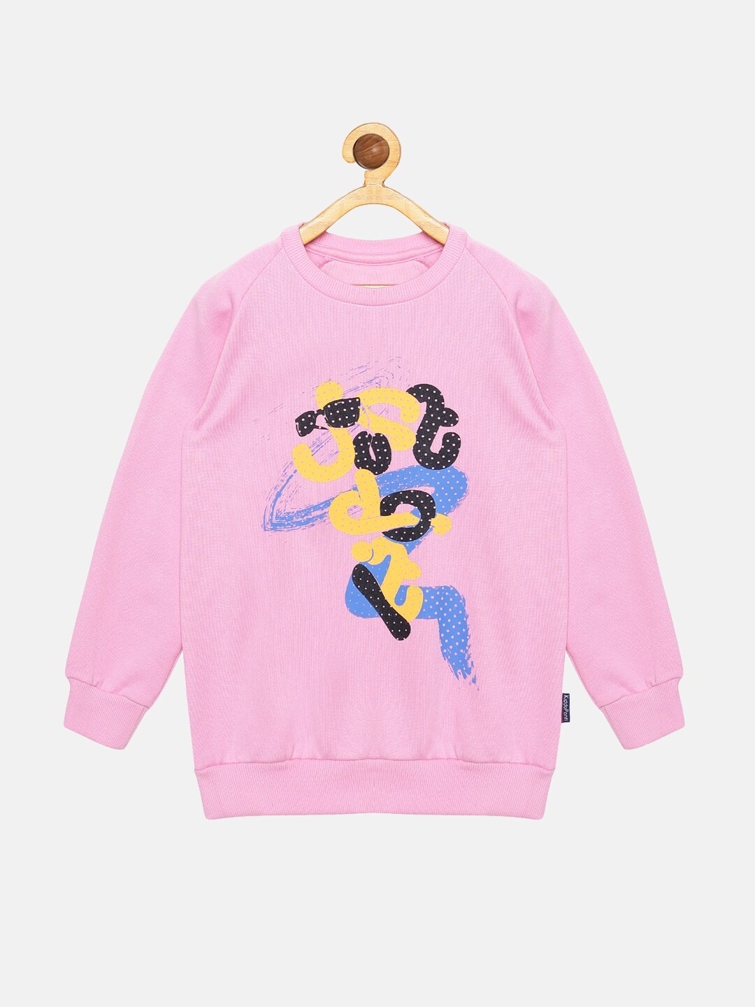 

KiddoPanti Girls Pink Printed Sweatshirt
