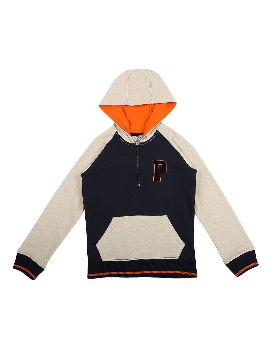 

Pepe Jeans Boys Navy Blue Colourblocked Hooded Sweatshirt