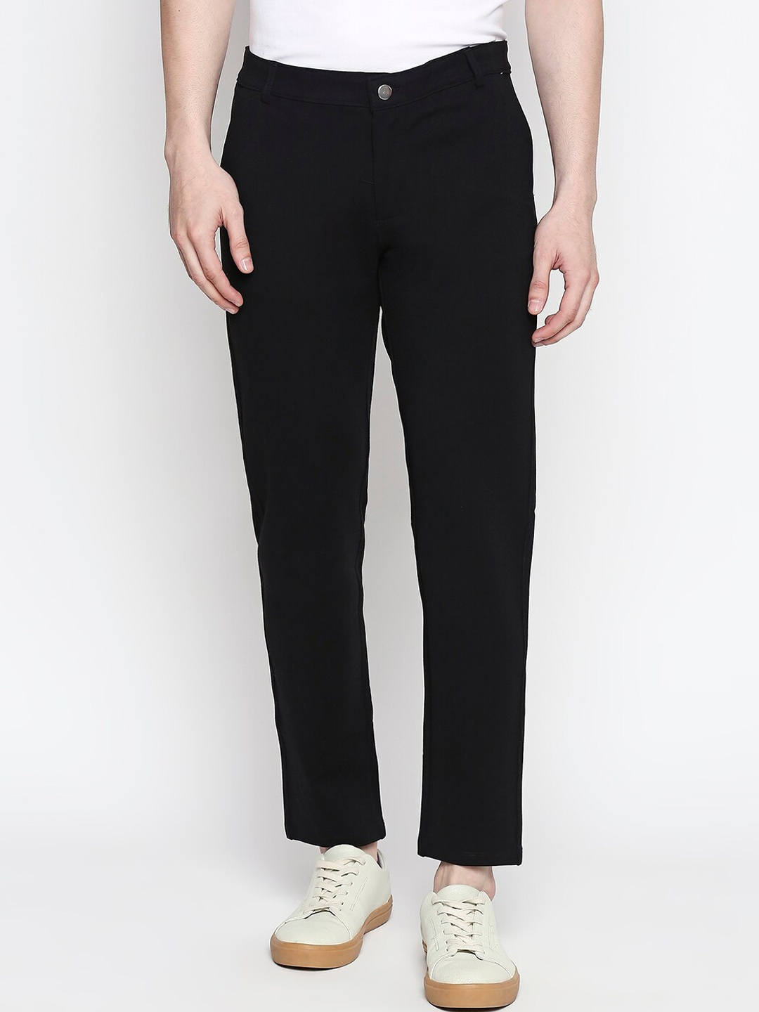 

SPYKAR Men Black Solid Cotton Track Pants