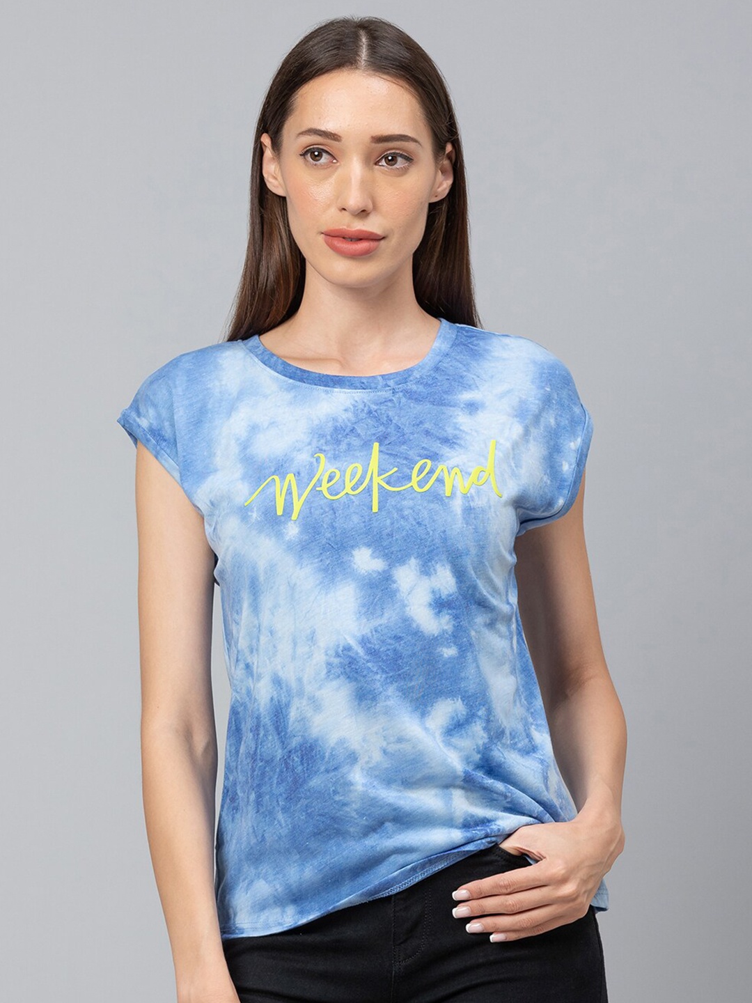 

Globus Women Blue Tie & Dye T-shirt