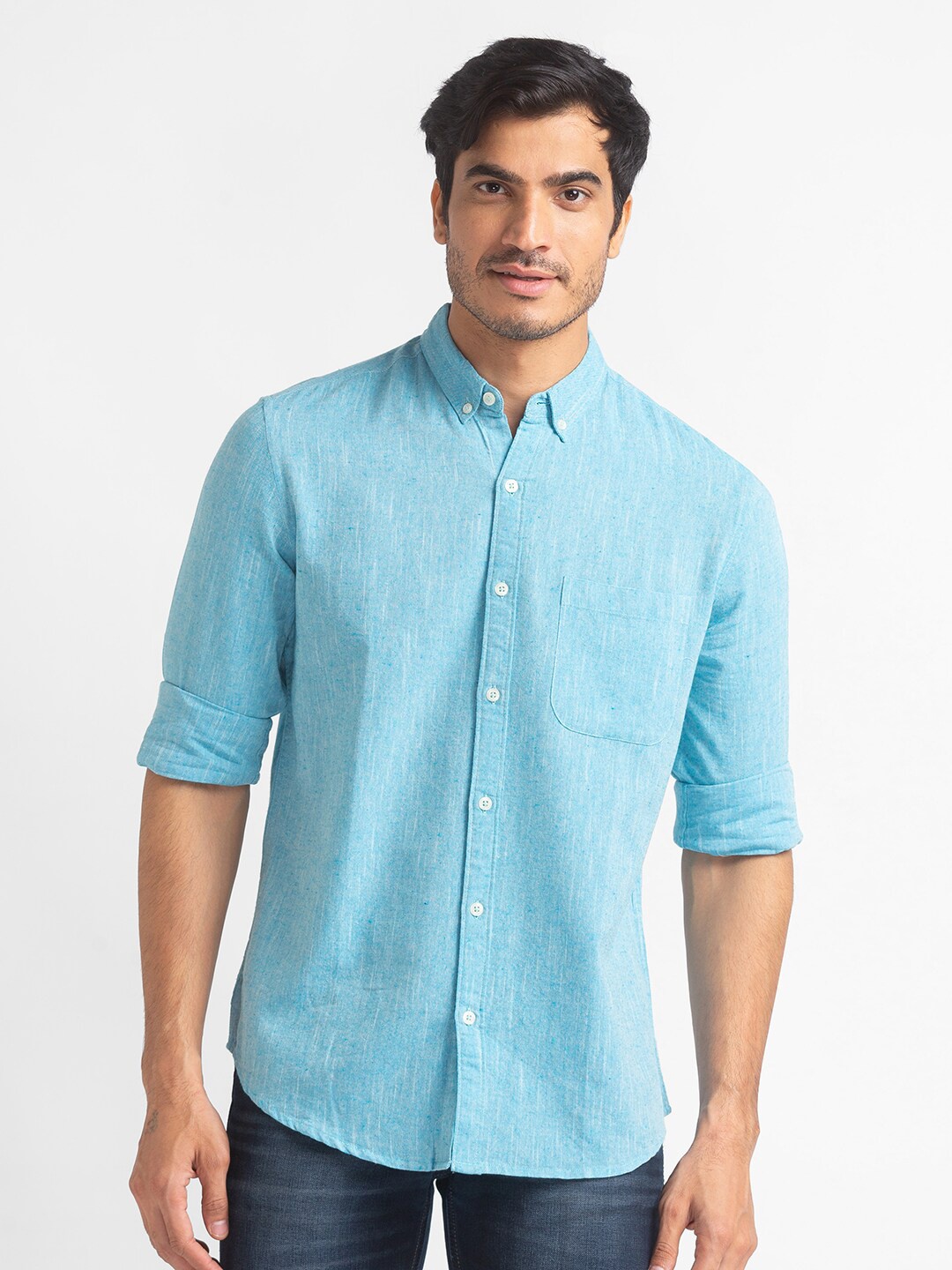 

Globus Men Teal Casual Shirt