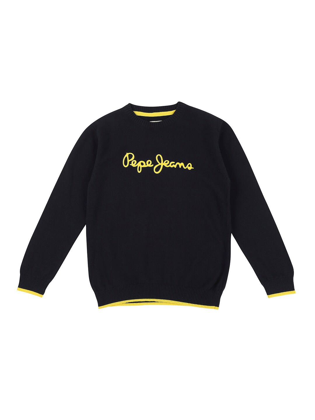

Pepe Jeans Boys Navy Blue Typography Printed Cotton Pullover