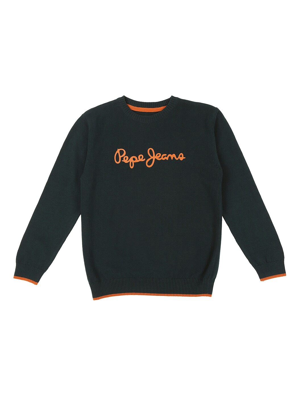 

Pepe Jeans Boys Green & Orange Typography Pullover