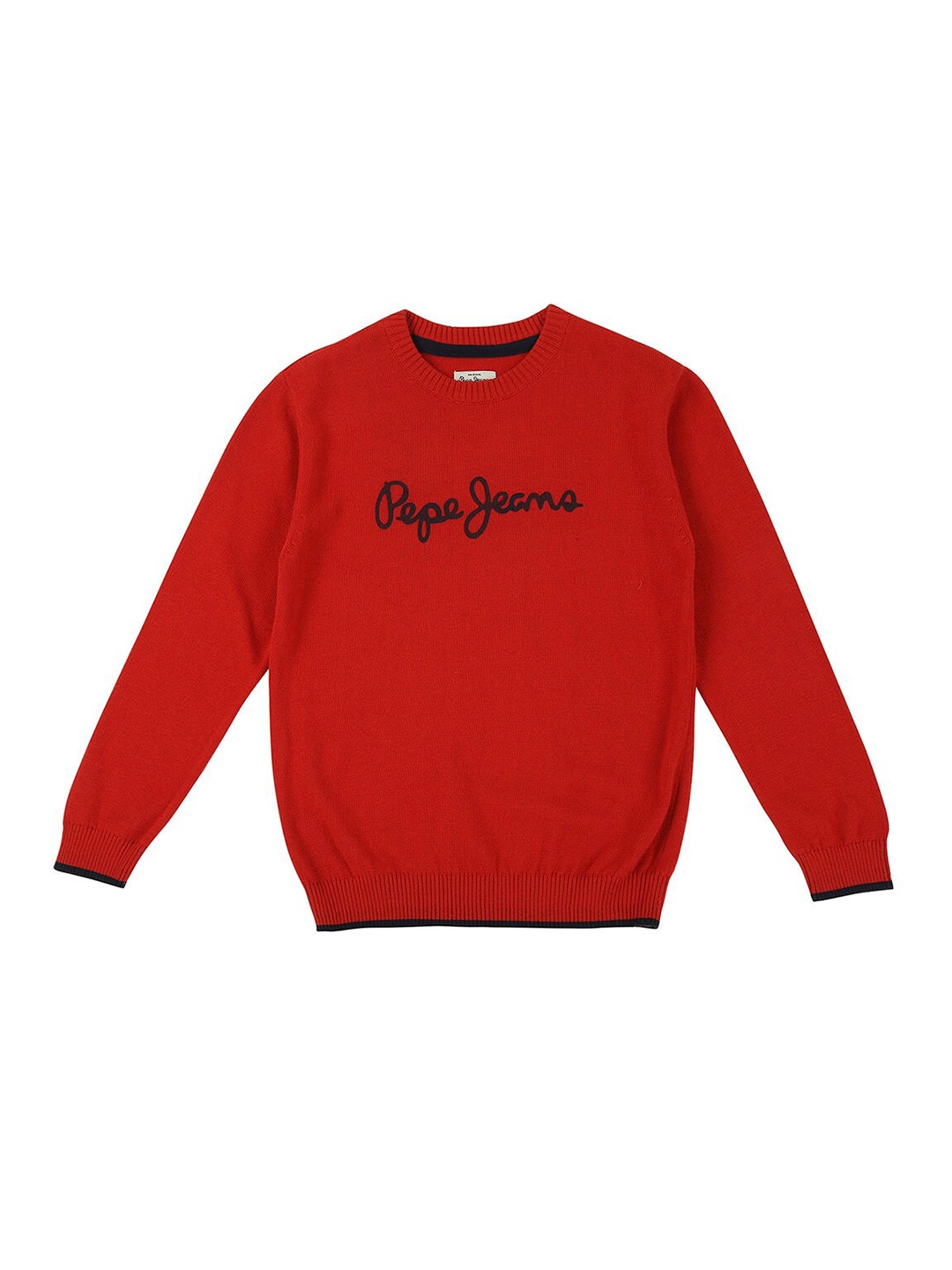 

Pepe Jeans Boys Red & Black Typography Printed Cotton Pullover