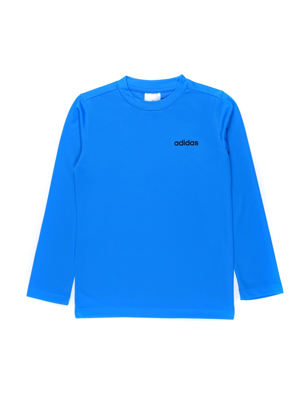 ADIDAS Boys Blue Brand Logo Detail Round Neck T-shirt