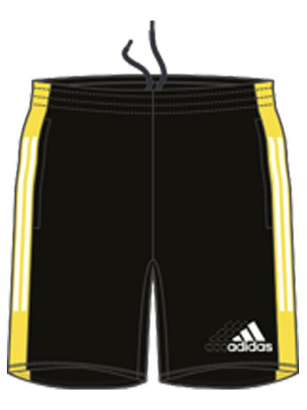 

ADIDAS Boys Black & Yellow Brand Logo Print Detail Colourblocked Sports Shorts