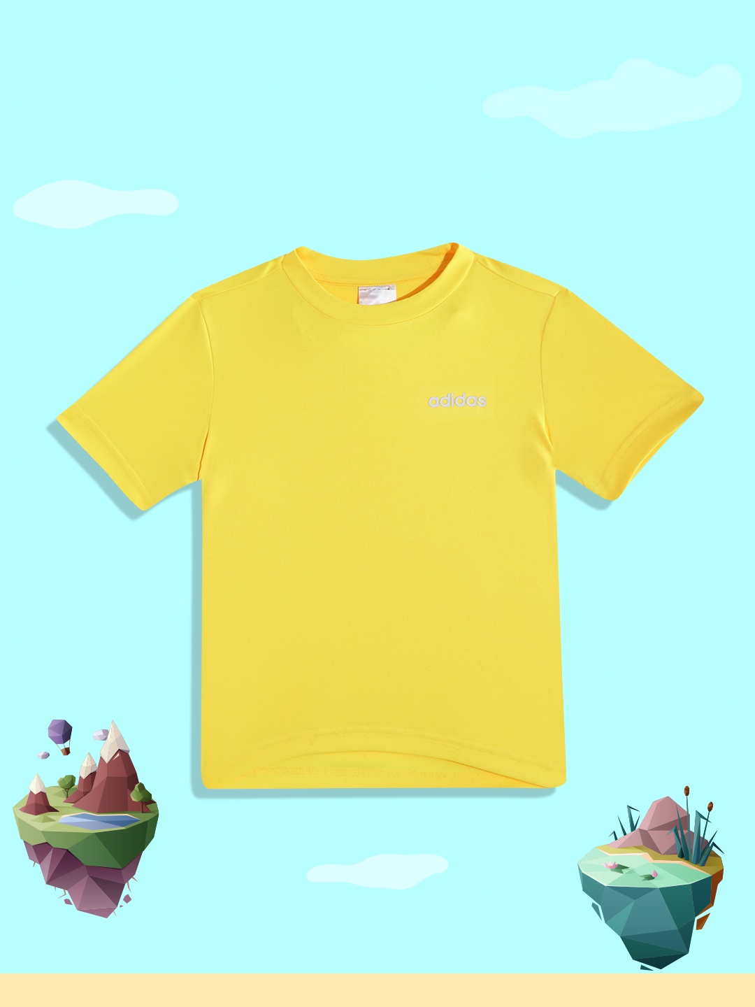 

ADIDAS Boys Yellow Solid Round Neck B Logo T-shirt