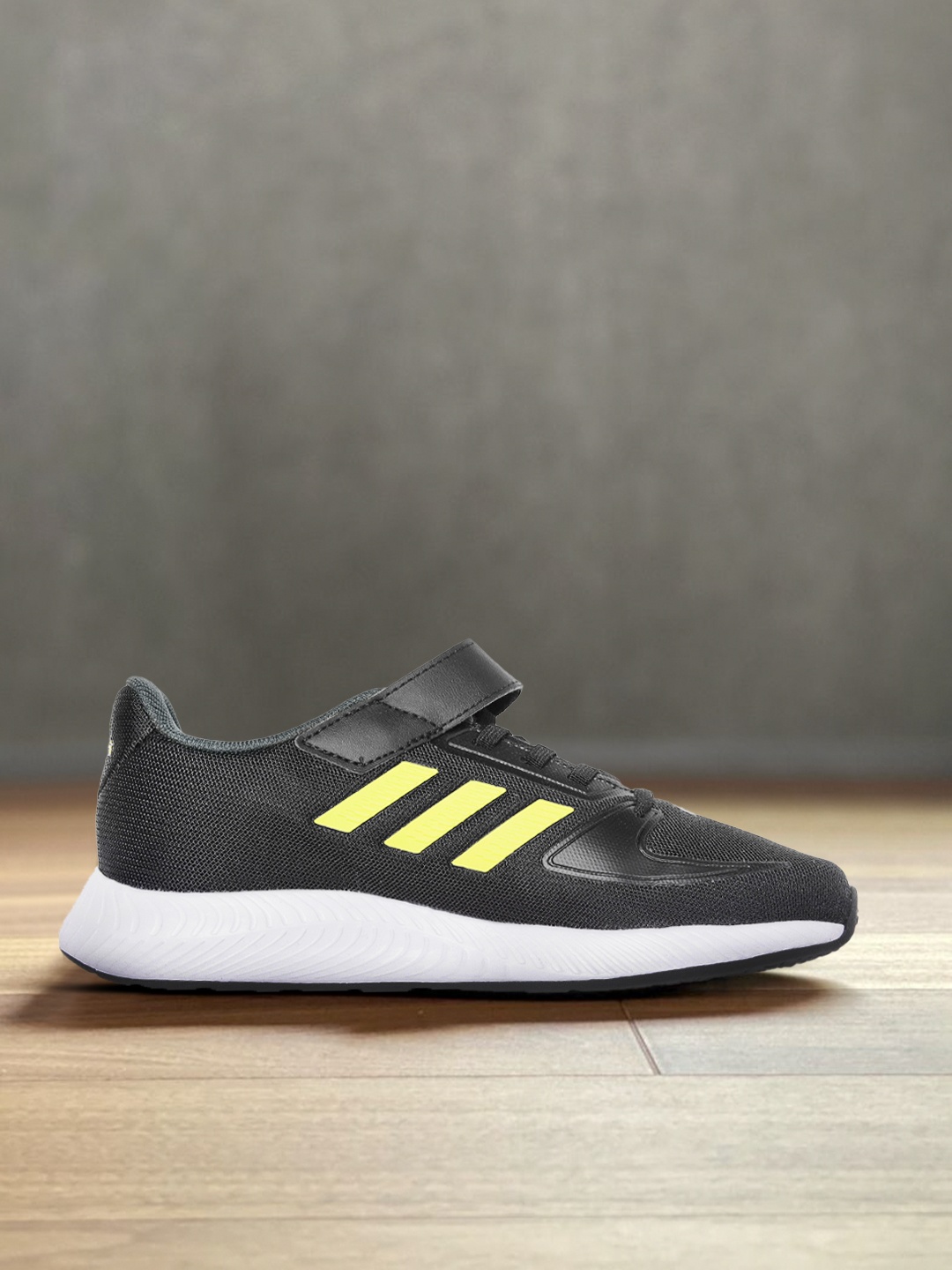 

ADIDAS Kids Black & Yellow RUNFALCON 2.0 EL K Running Shoes