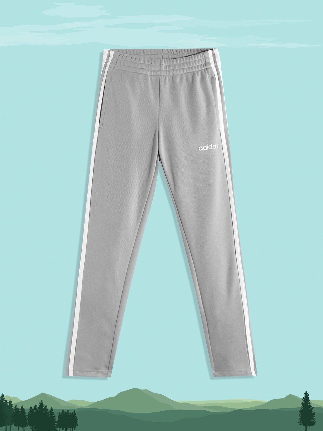 

ADIDAS Boys Grey Brand Logo Print Detail B FULL 3S PT Track Pants