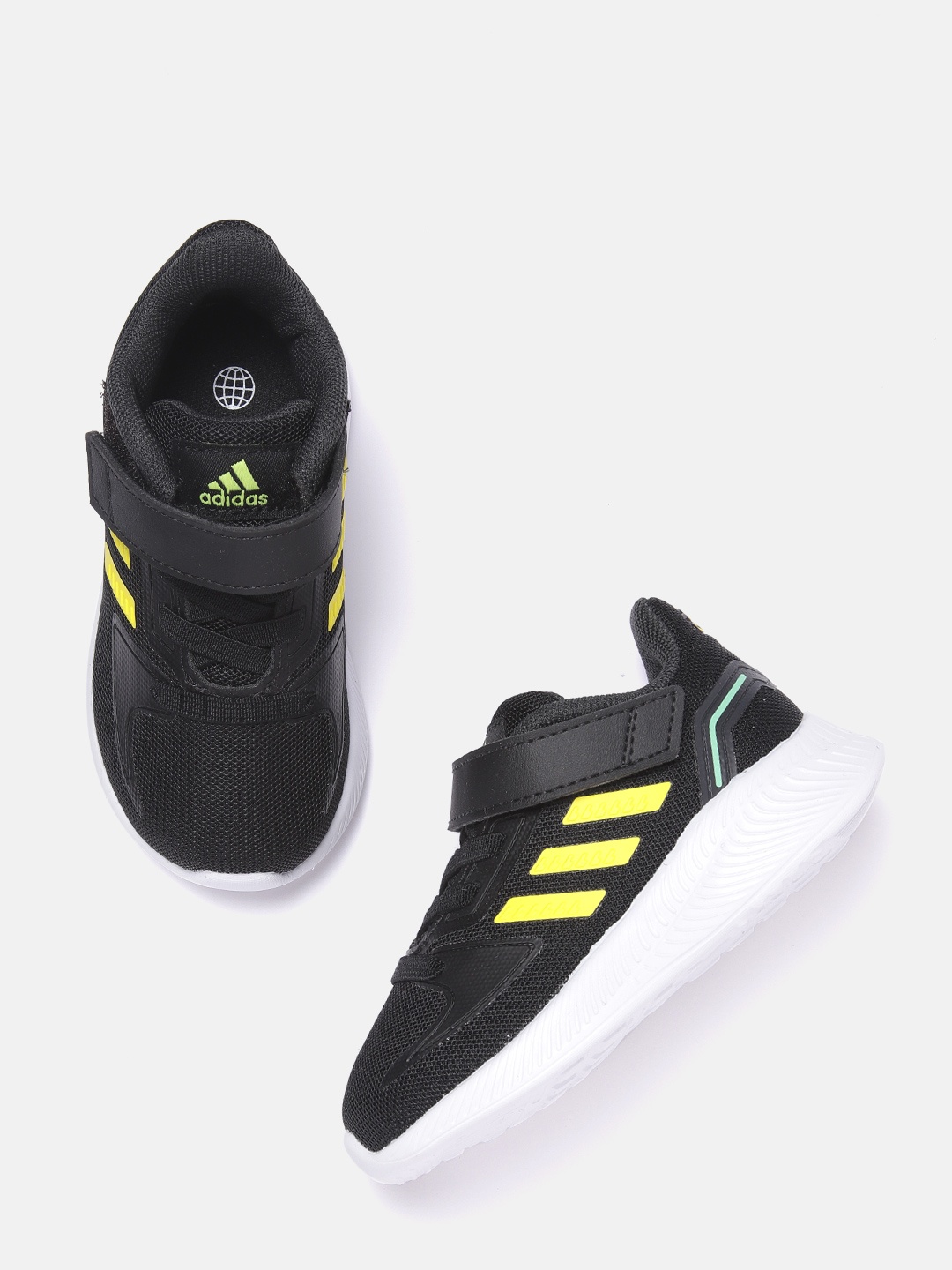 

ADIDAS Kids Black & Yellow RUNFALCON 2.0 I Running Shoes