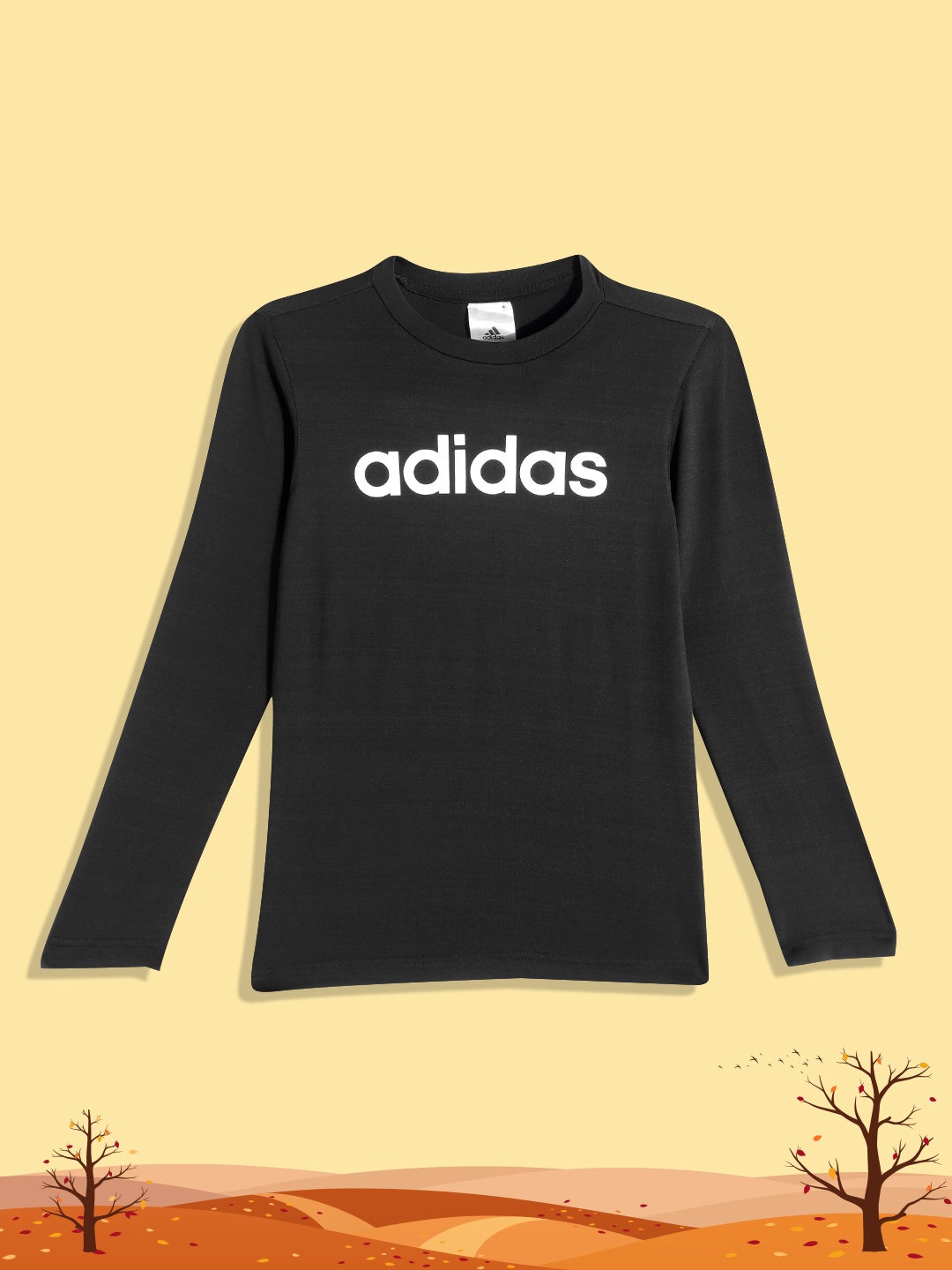 

ADIDAS Boys Black & White Brand Logo MEL Printed T-shirt