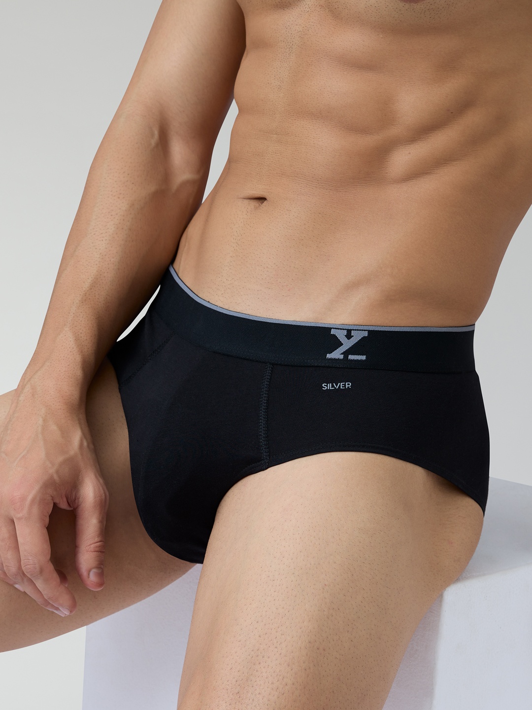 

XYXX Men Traq Silver Cotton Trunk, Black
