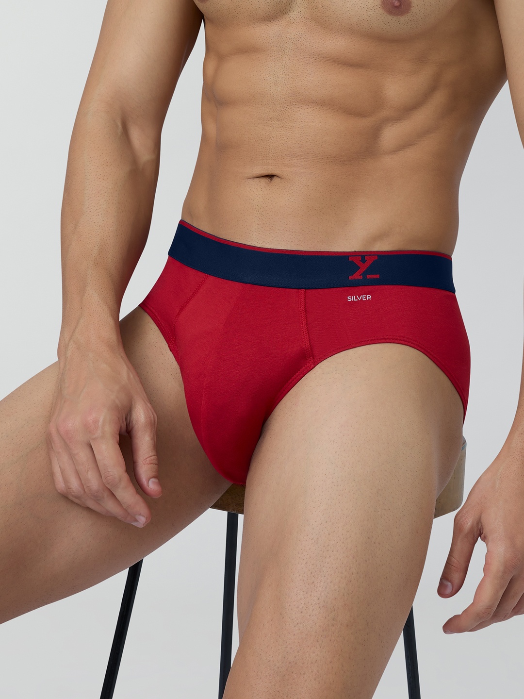 

XYXX Men Traq Silver Cotton Trunk, Red