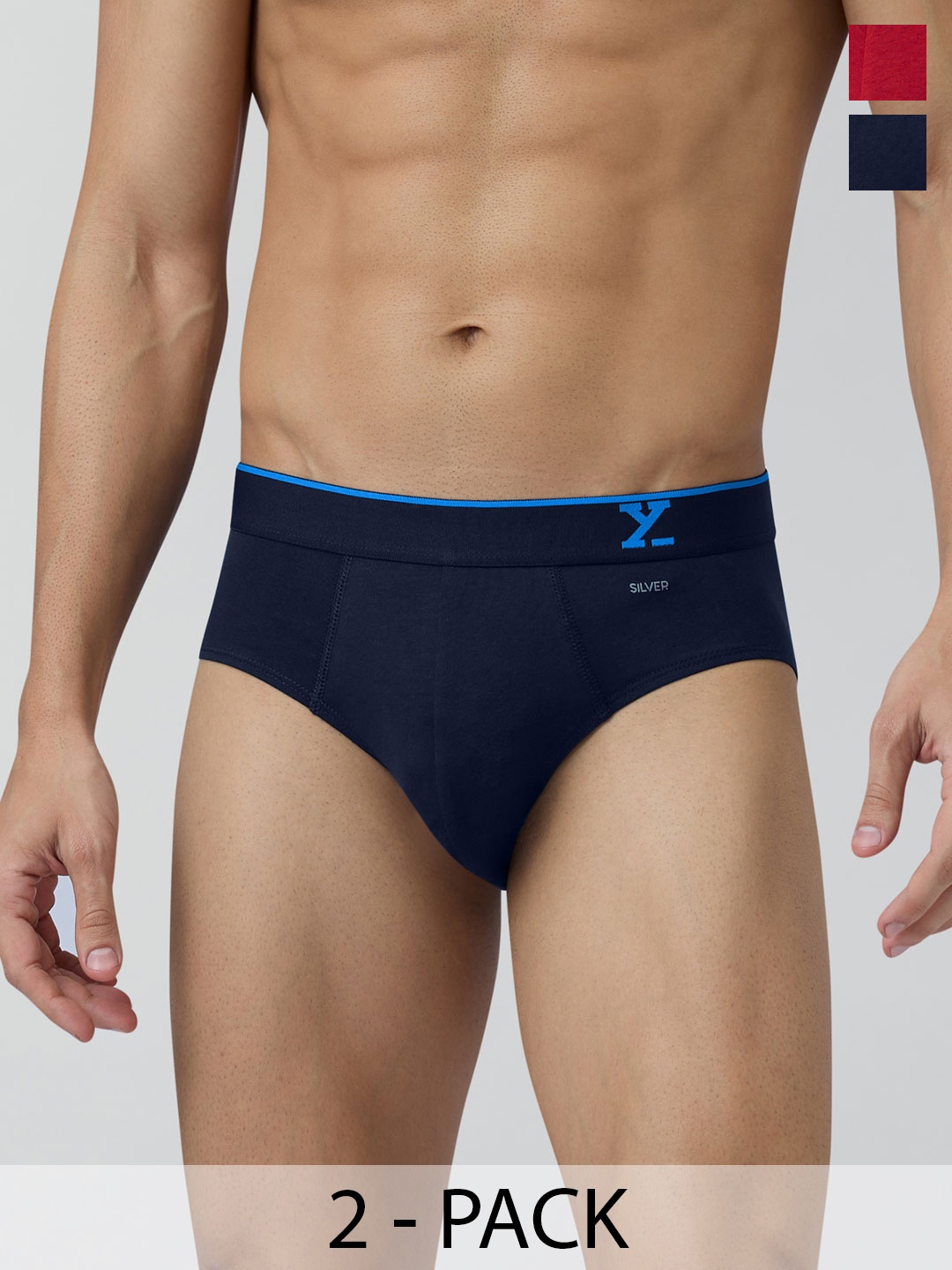 

XYXX Men Pack of 2 Traq Silver Cotton Trunk, Navy blue