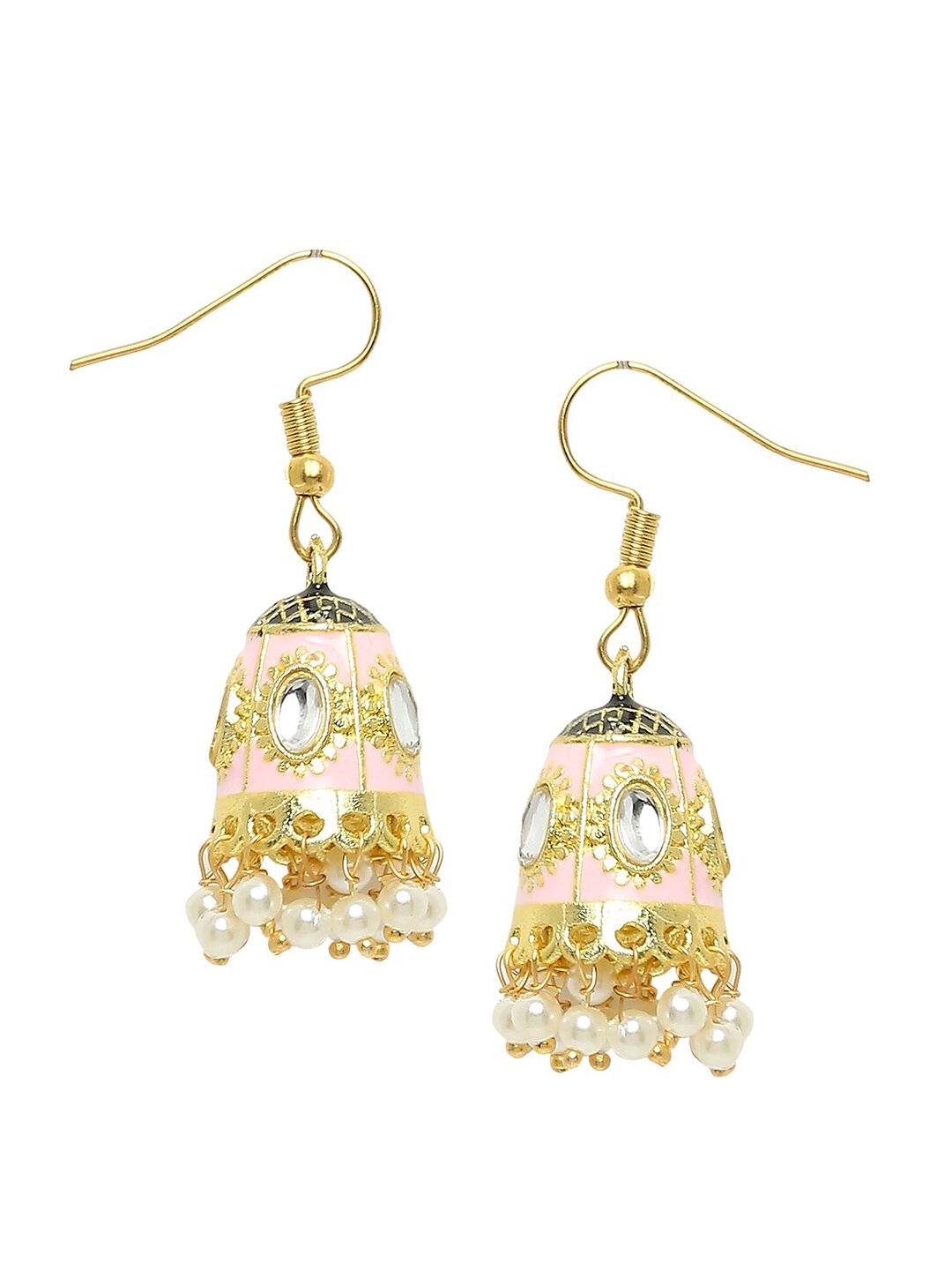 

OOMPH Peach-Coloured Contemporary Jhumkas Earrings