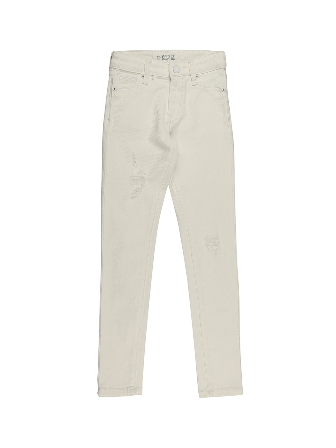 

Pepe Jeans Girls White Skinny Fit High-Rise Distressed Jeans