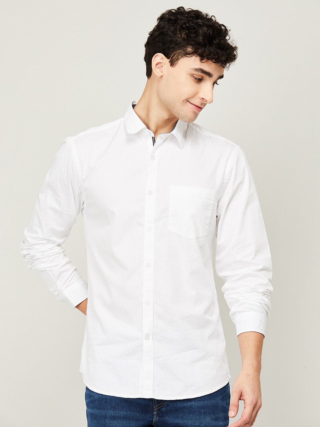 

CODE by Lifestyle Men White Slim Fit Casual Shirt