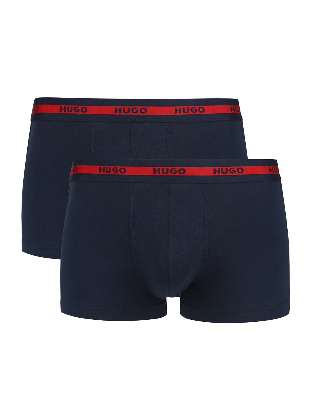 

HUGO Men Pack Of 2 Solid Cotton Trunks, Navy blue