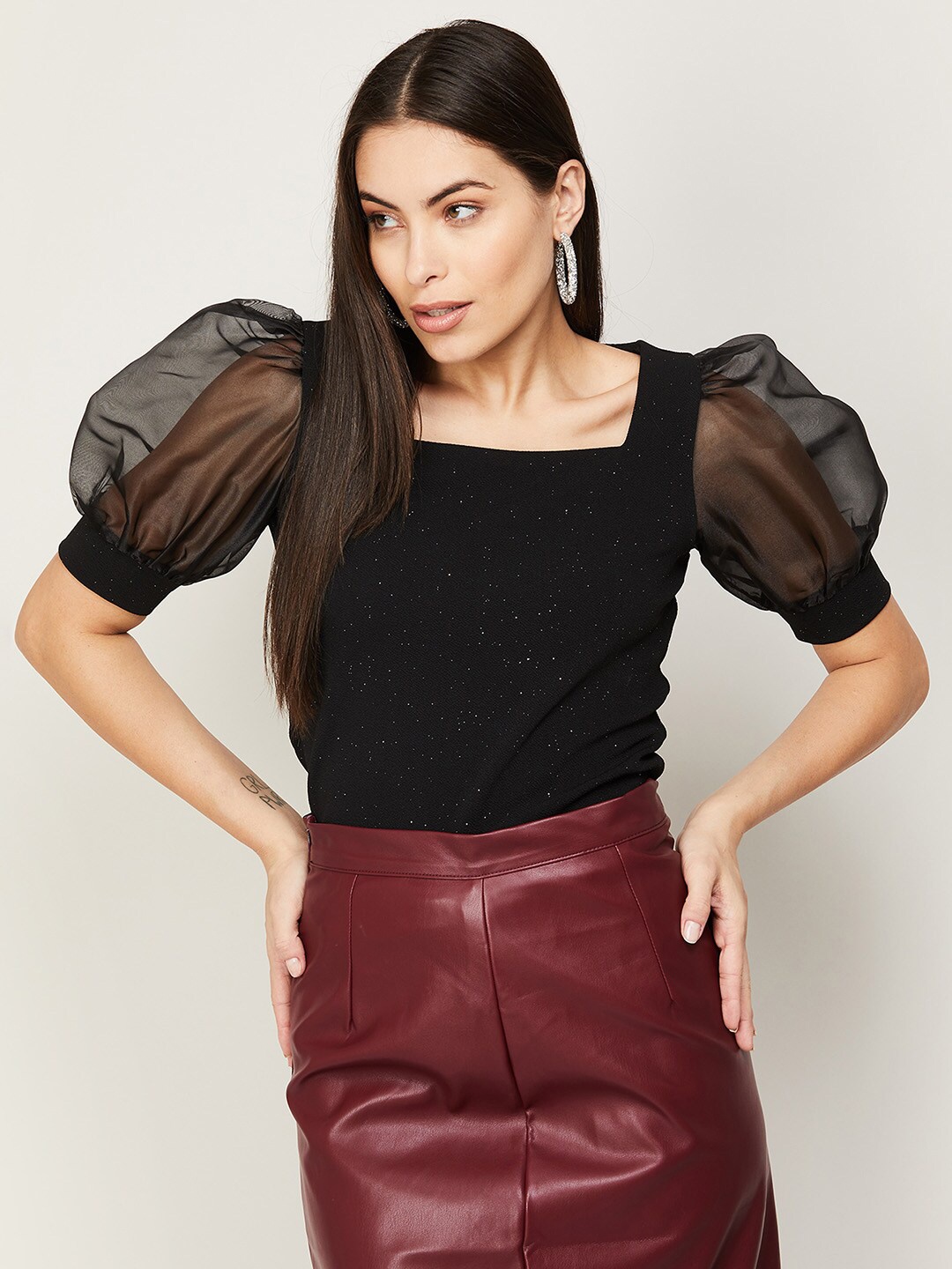 

CODE by Lifestyle Women Black Embellished Top