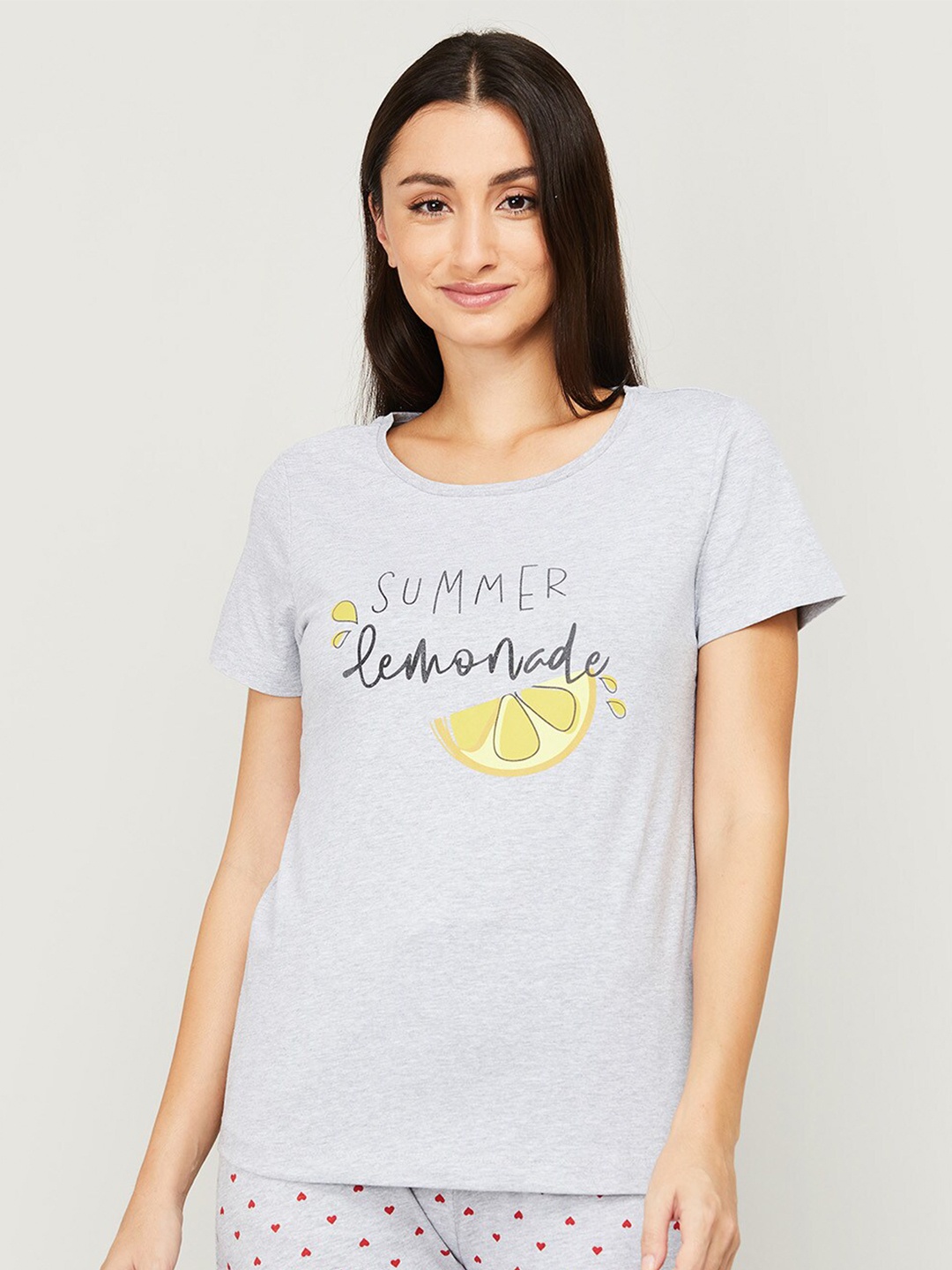 

Ginger by Lifestyle Grey Printed Lounge T-Shirt