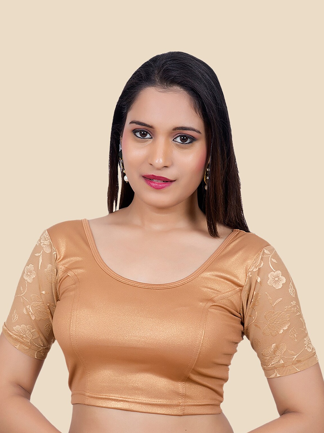 

FEMMIBELLA Copper Readymade Saree Blouse