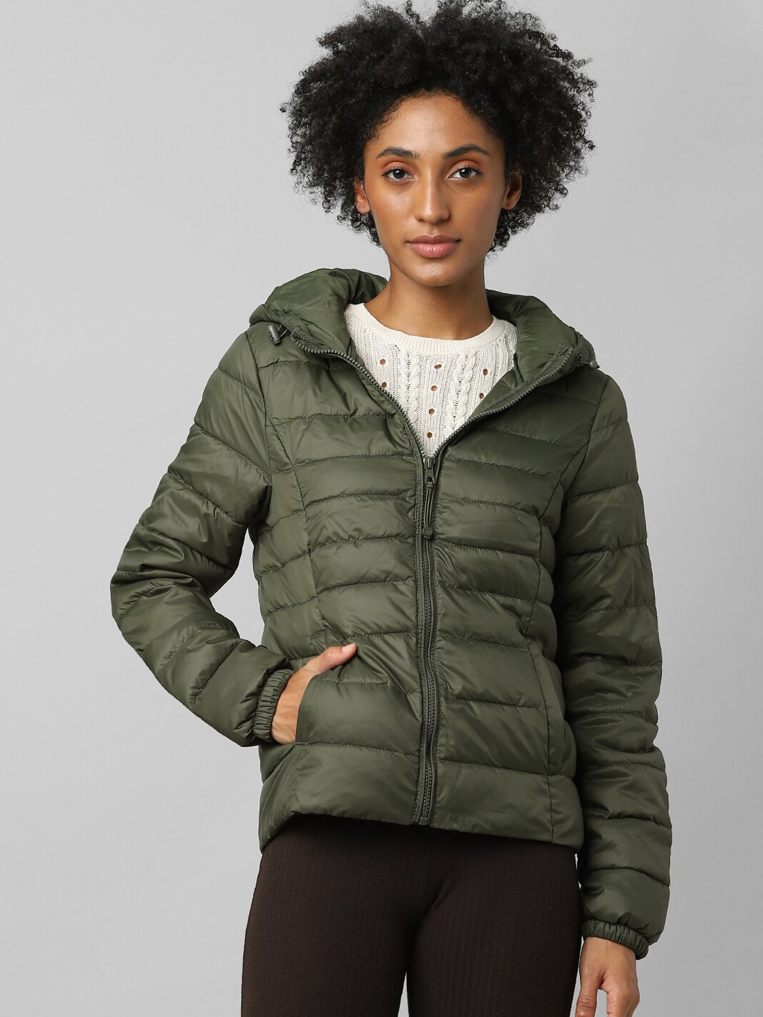 

ONLY Women Green Parka Jacket