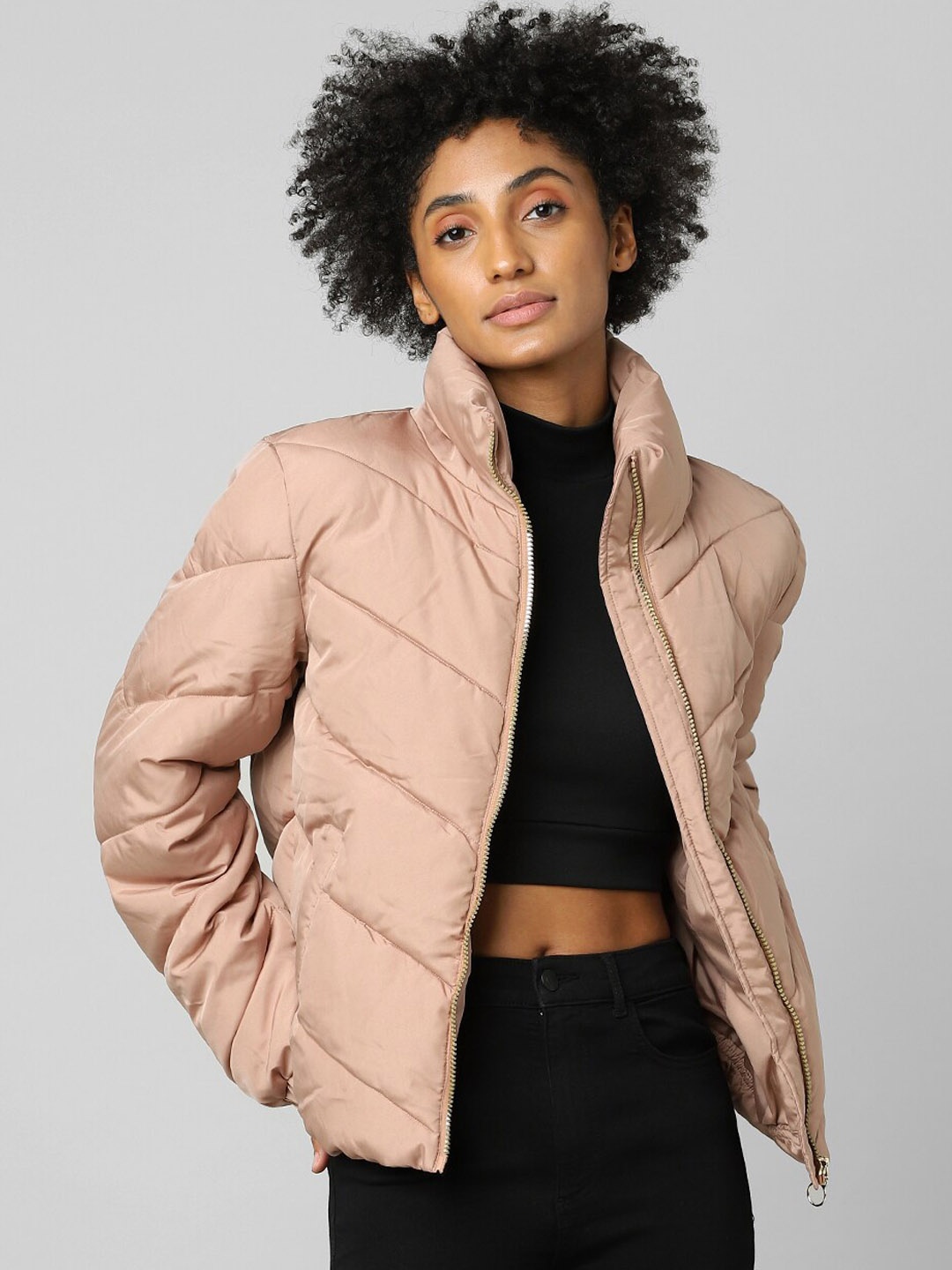 

ONLY Women Brown Colourblocked Parka Jacket