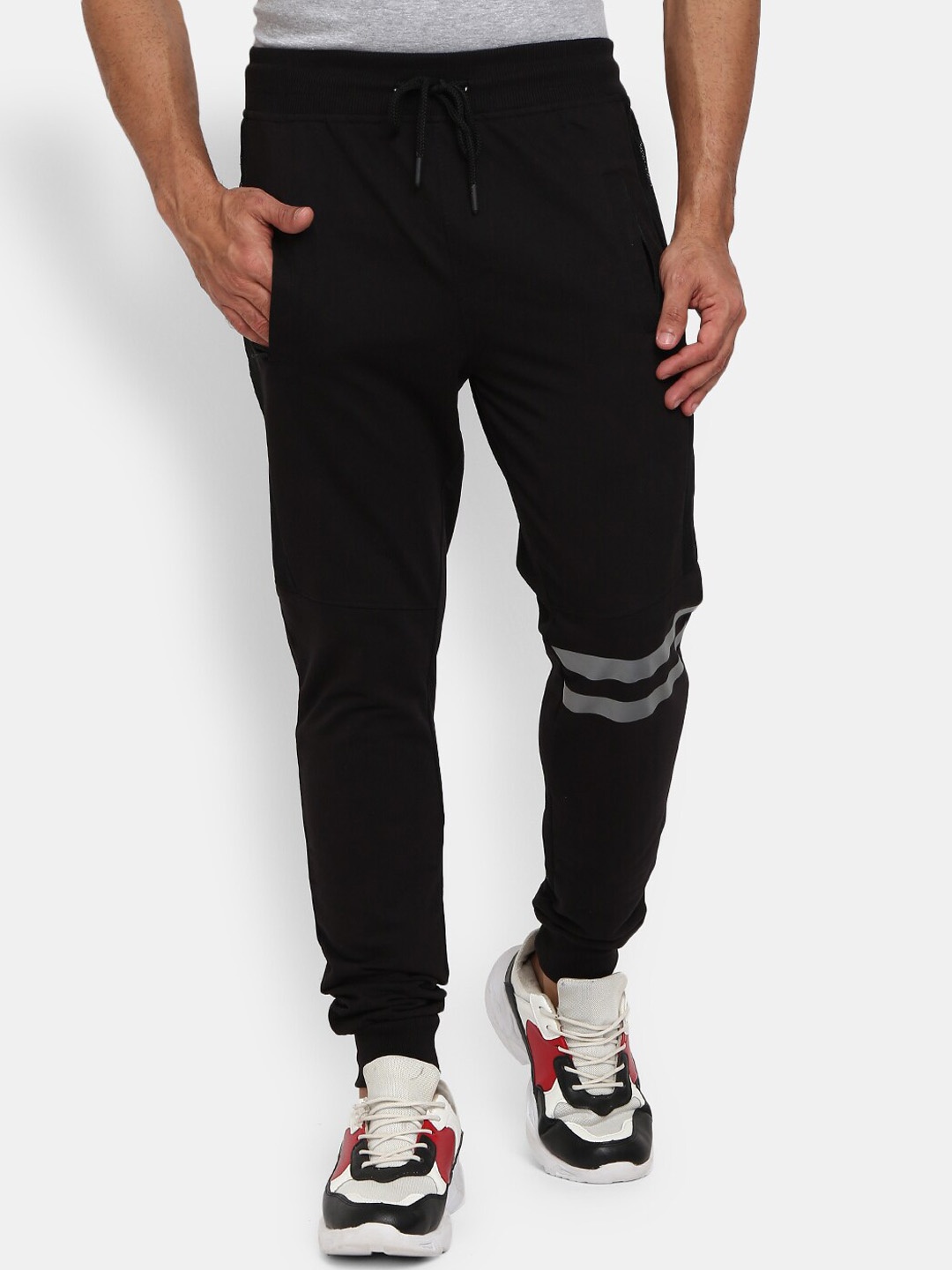 

V-Mart Men Black Solid Terry Jogger Track Pants