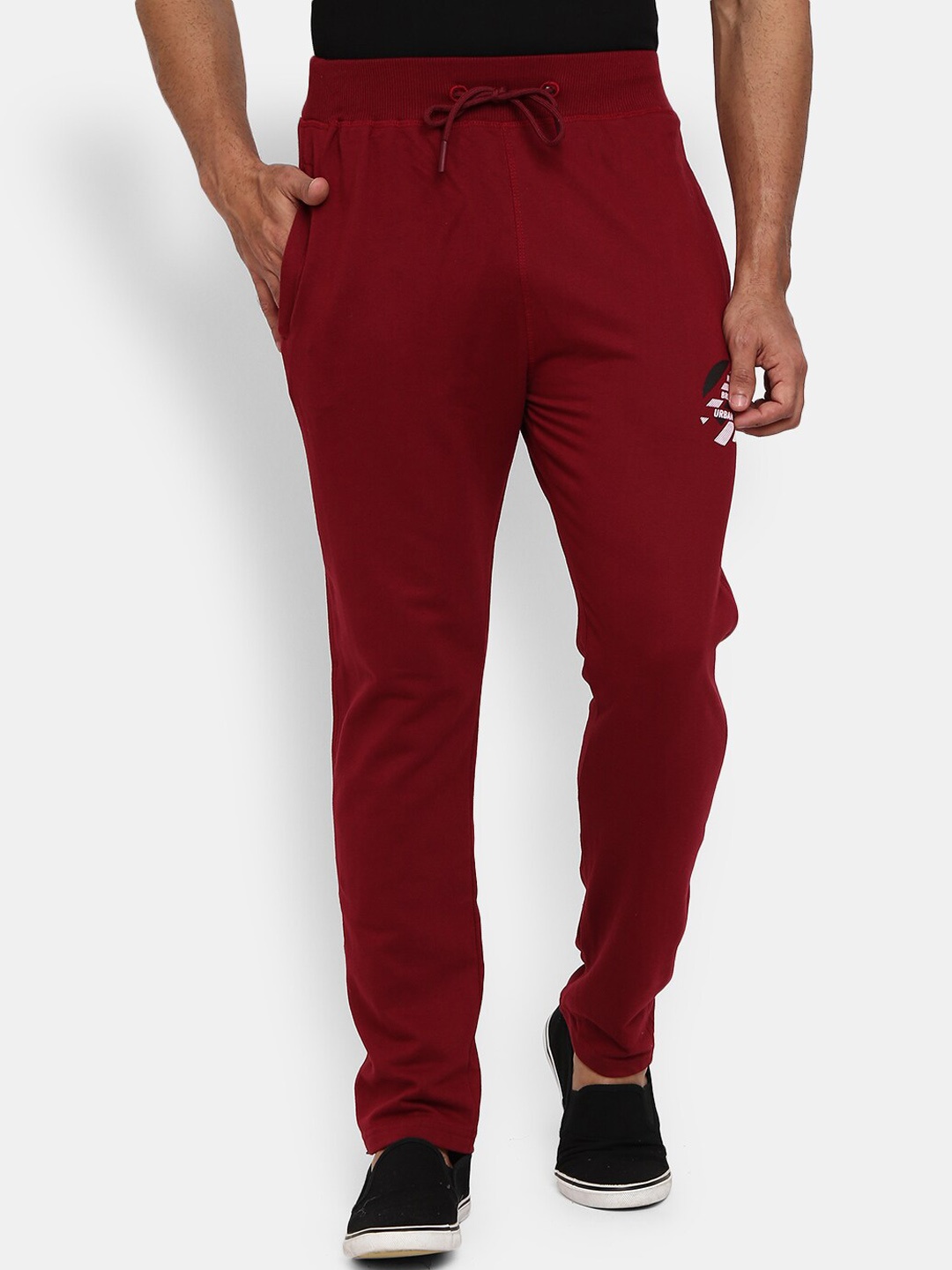 

V-Mart Men Maroon Solid Track Pants