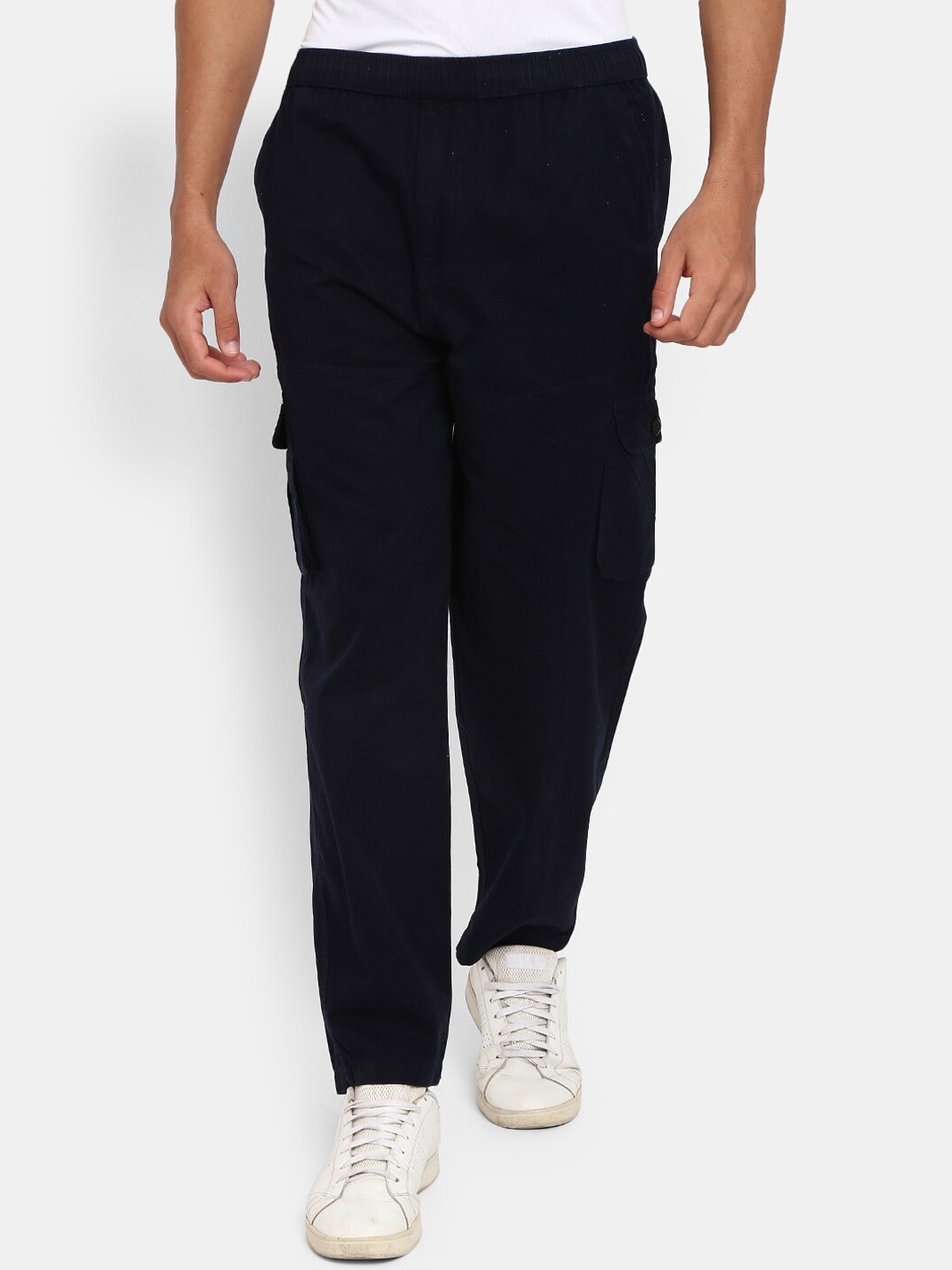 

V-Mart Men Navy Blue Solid Track Pants
