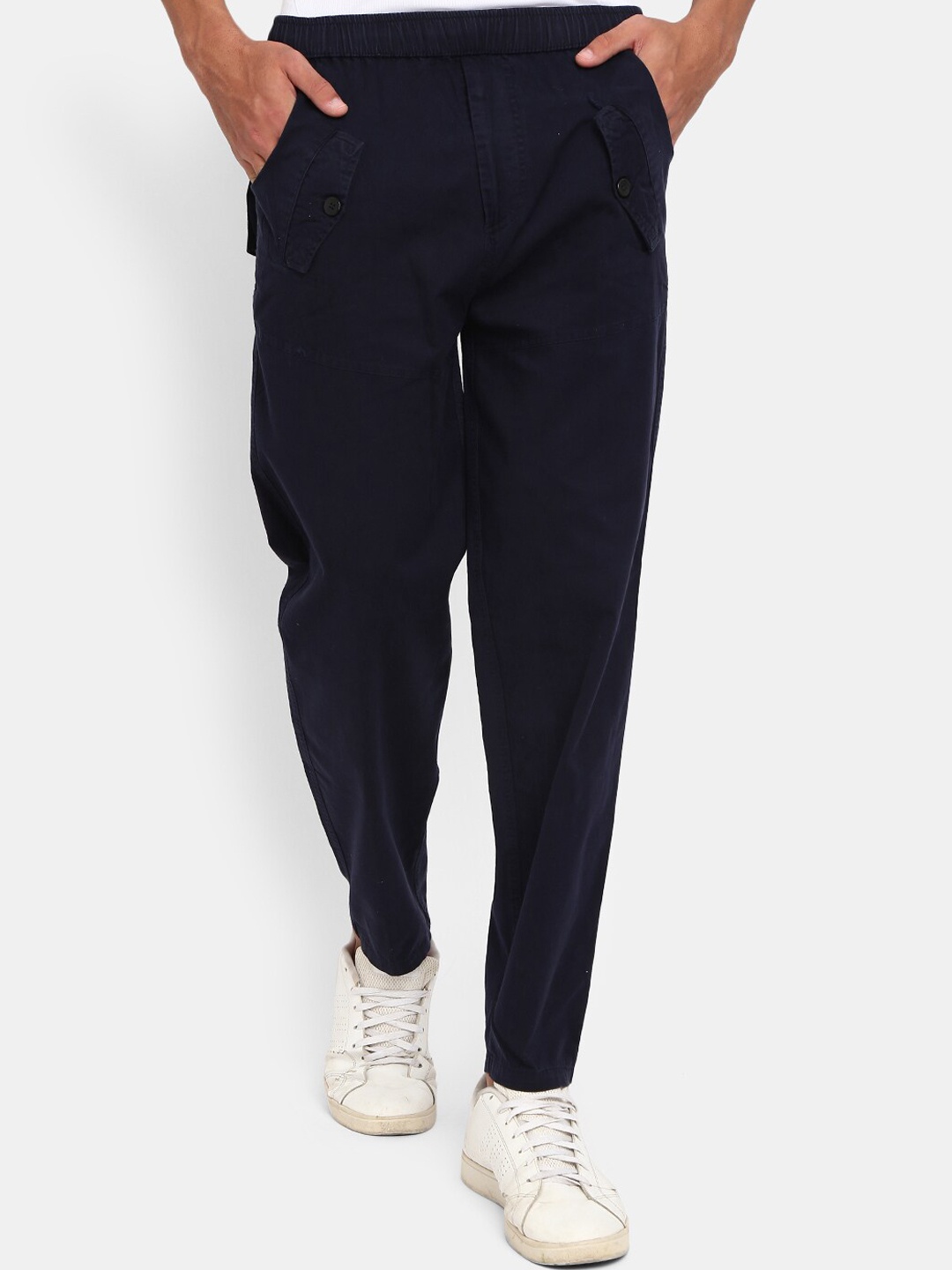 

V-Mart Men Navy Blue Twill Track Pants