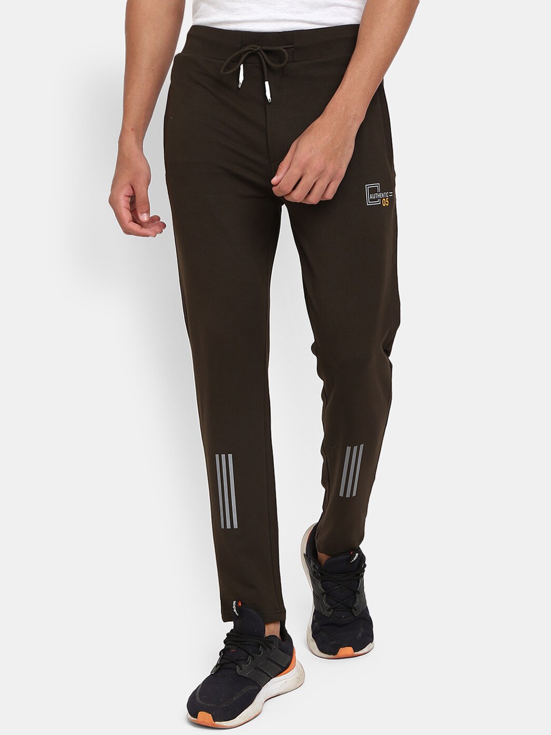 

V-Mart Men Olive Green Printed Terry Track Pants