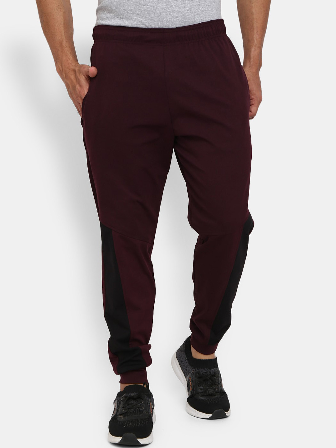 

V-Mart Men Wine Red Solid Jogger Track Pants