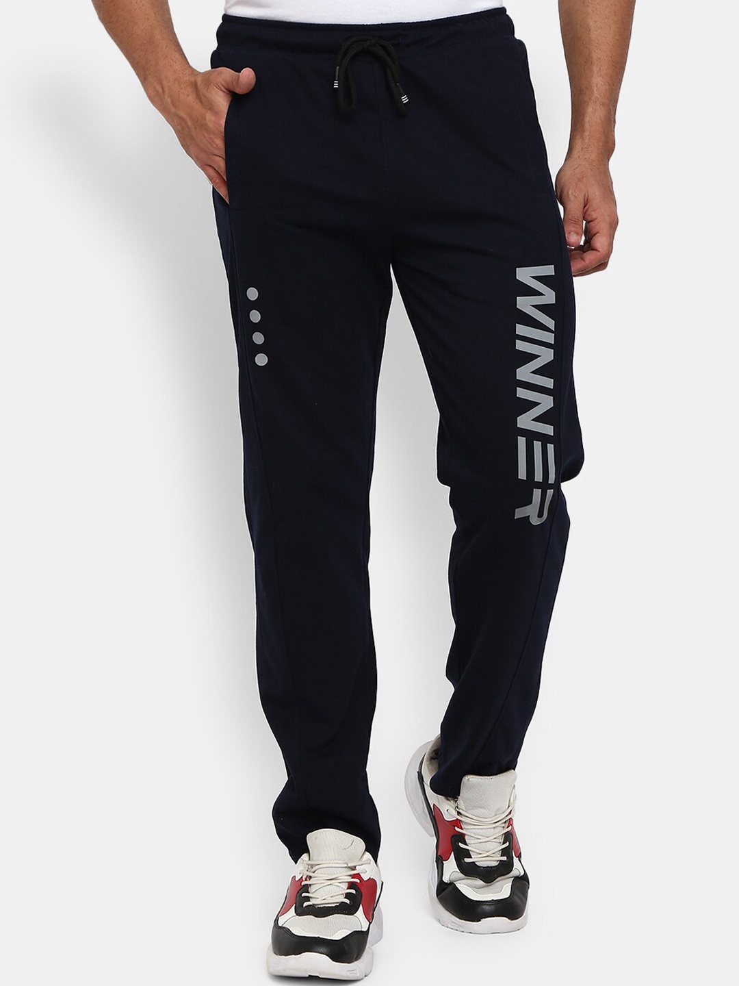 

V-Mart Men Navy Blue Solid Track Pants
