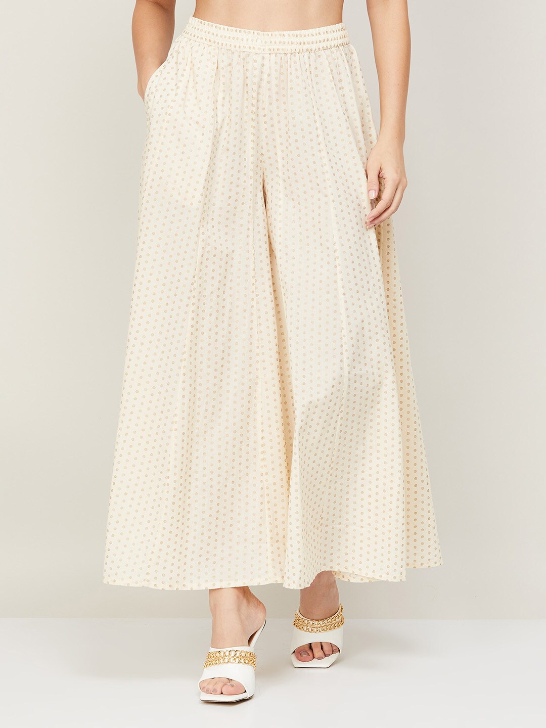 

Melange by Lifestyle Women Off White Printed Ethnic Palazzos