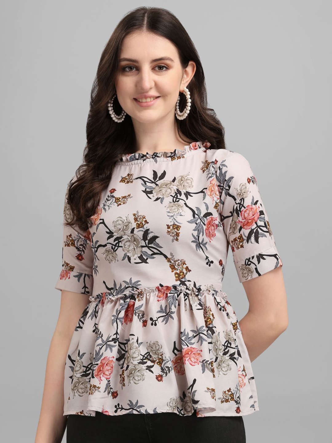 

GUFRINA White Floral Print Top
