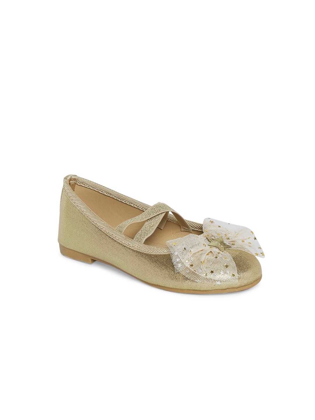 

Pantaloons Junior Girls Gold-Toned Ballerinas with Bows